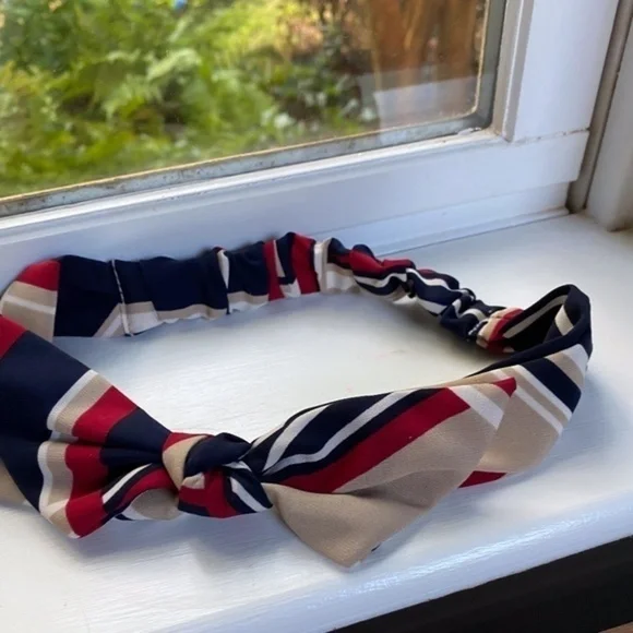 Anthropologie Soft Striped Bow Headband - Picture 3 of 6